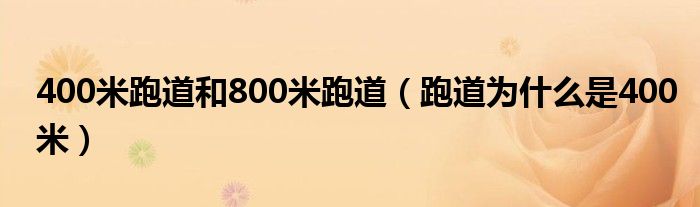 IM体育官方400米跑道和800米跑道（跑道为什么是400米）