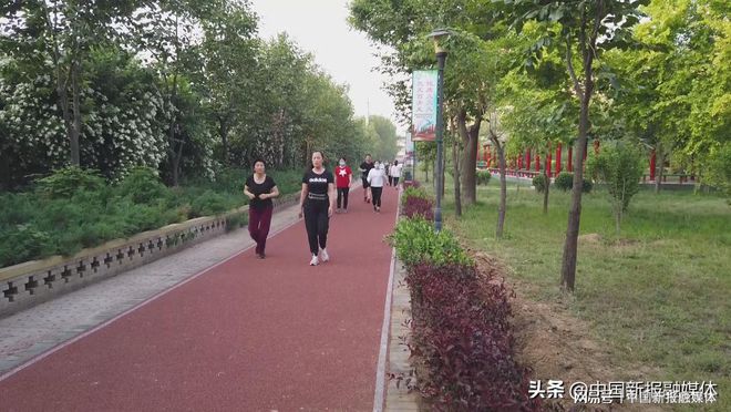 河北唐县唐尧公园又添新景 塑胶健身步道亮相公园(图3)